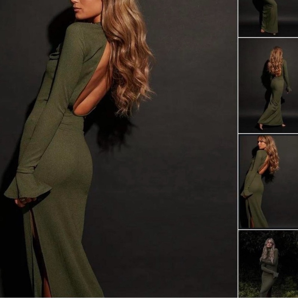 Open Back Maxi Dress BLACK 
Hanna Schönberg x NA-KD